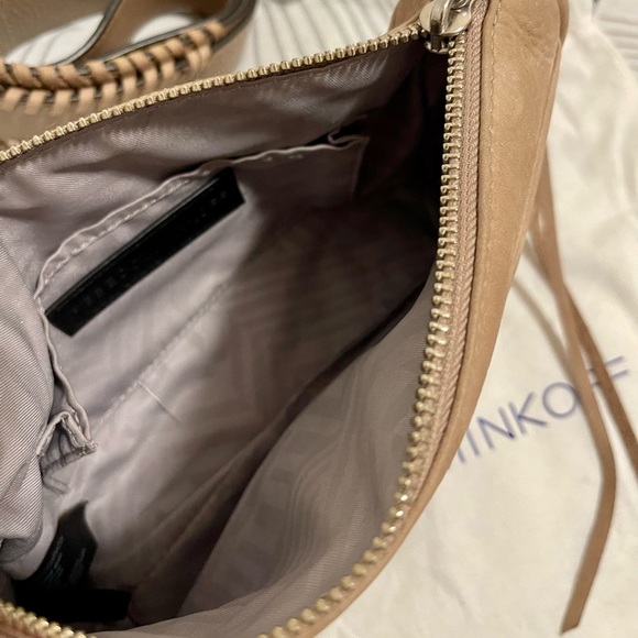 Rebecca Minkoff TAN Suede Mini Mac w/guitar strings - Picture 4 of 5